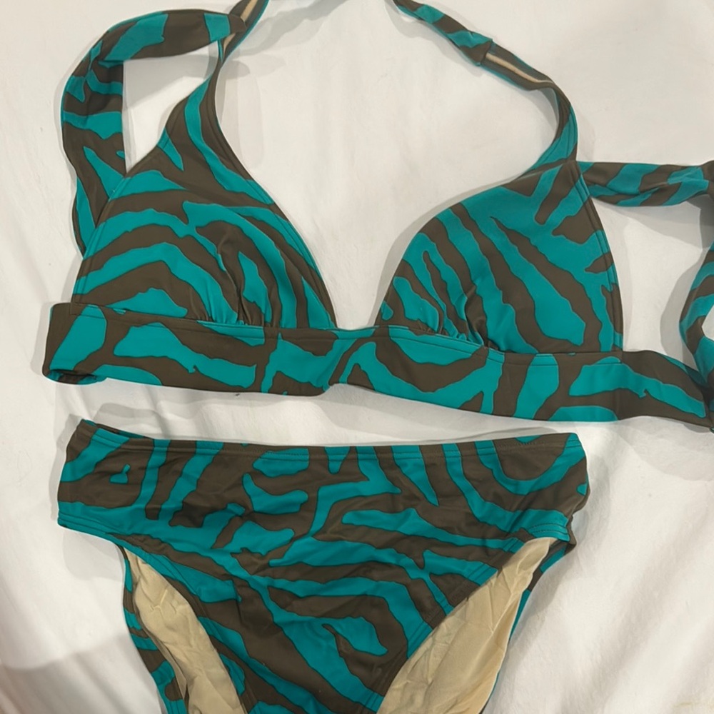 Victoria's Secret Blue and Brown Bikini